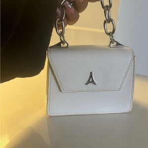 Chic White Mini Bag with Chain Strap and Flap Closure